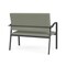 Lesro Newport 2 Seat Tandem Seating Metal Frame No Center Arms, Charcoal, OH Eucalyptus Upholstery NP1501 - alternate 2